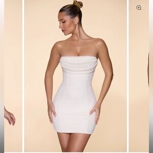 Oh Polly Cream Strapless Mini Dress